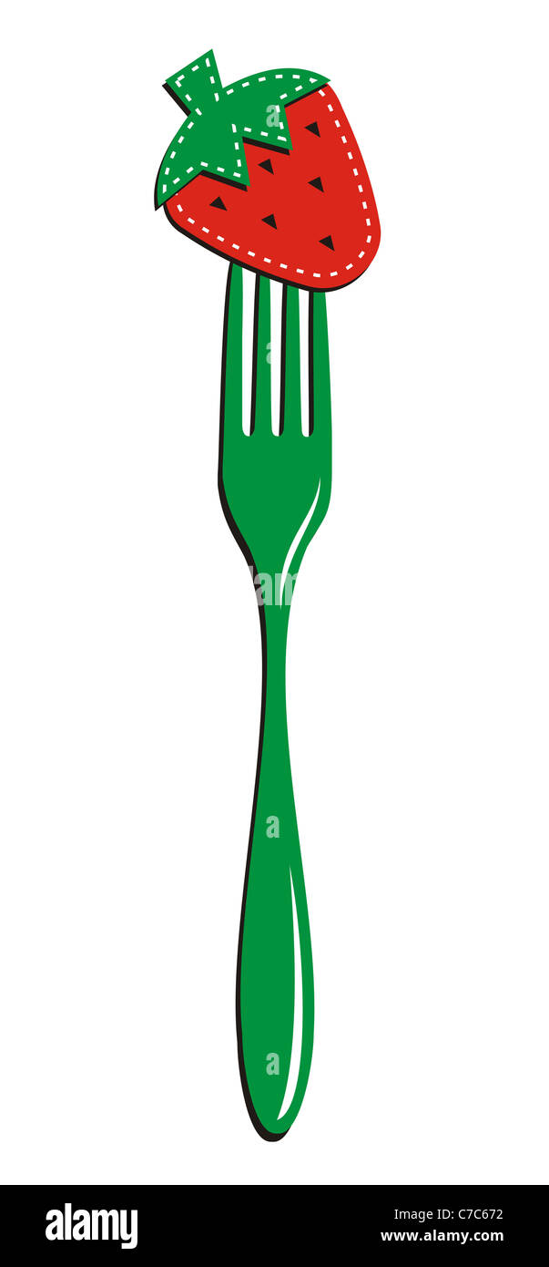 Manger des fruits concept illustration. Banque D'Images