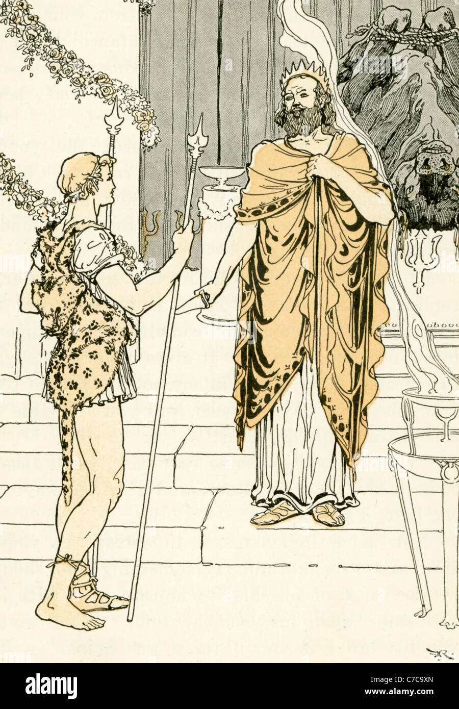 Le héros grec Jason cherché Toison d'or en Colchide à la rapporter à son oncle Pelias, qui avait usurpé le trône d'Ioclus. Banque D'Images
