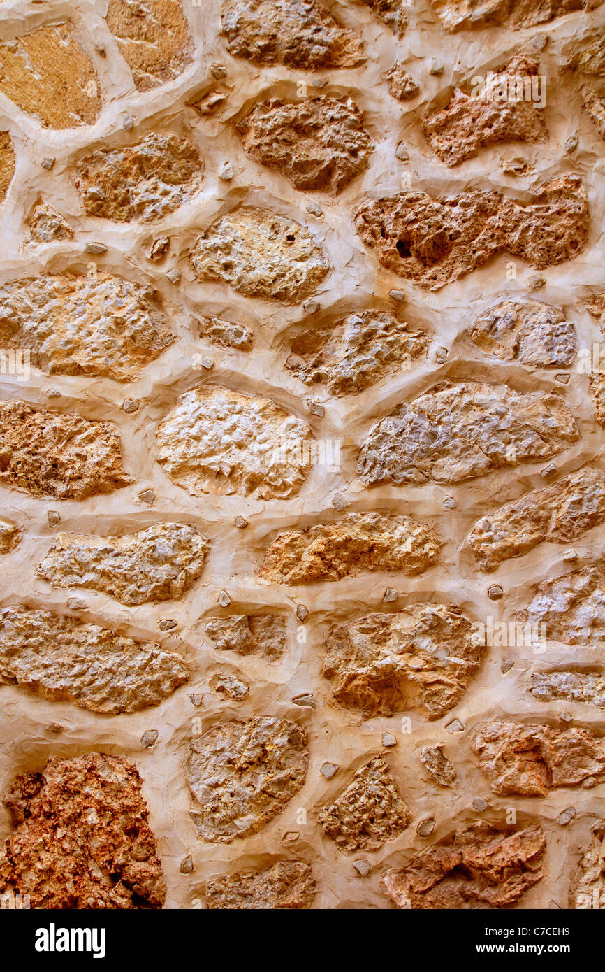 Mur de maçonnerie en pierre Majorque composition verticale en îles baléares Banque D'Images