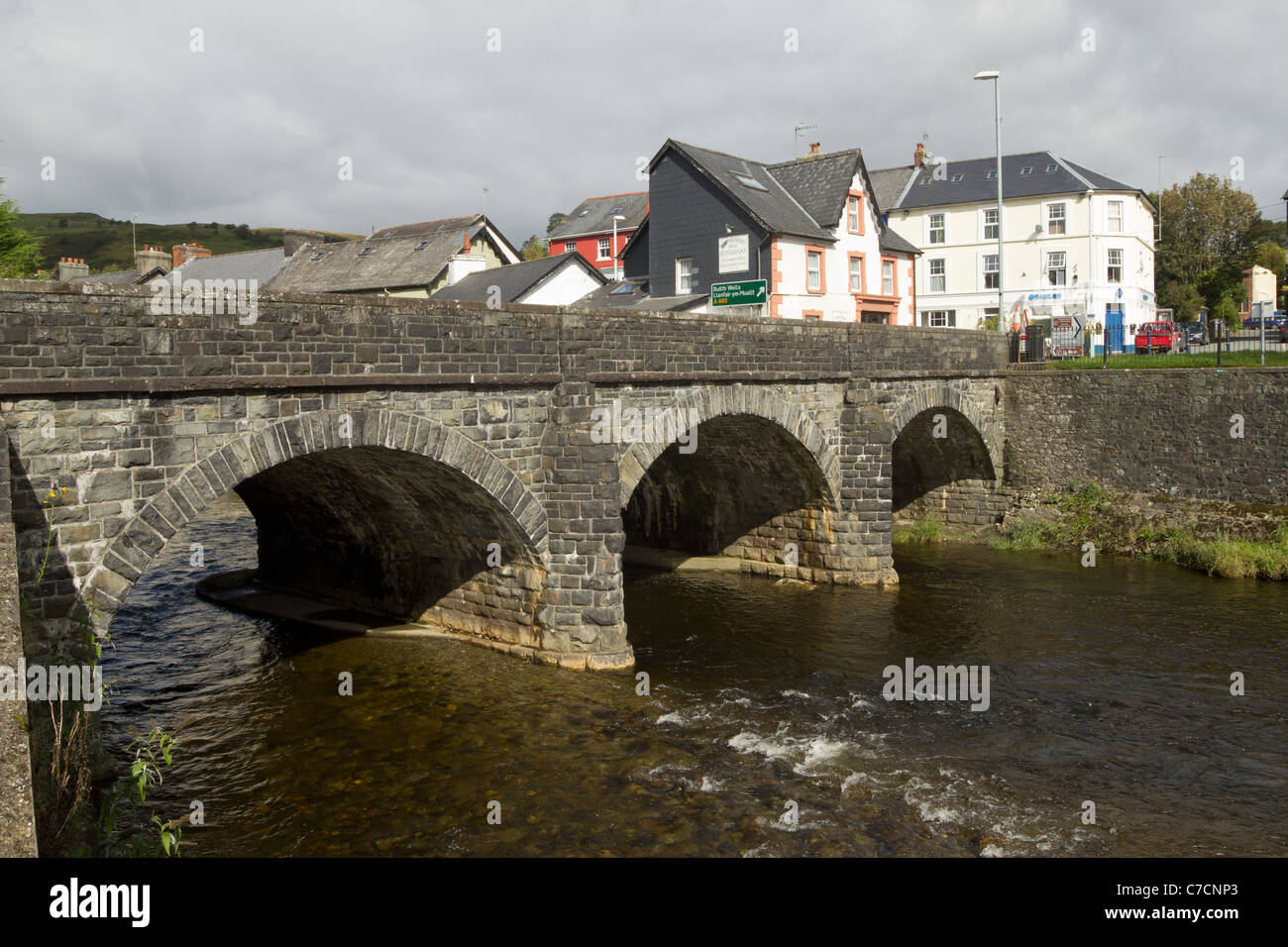 Llanwrtyd Wells pont sur la rivière Irfon. Banque D'Images