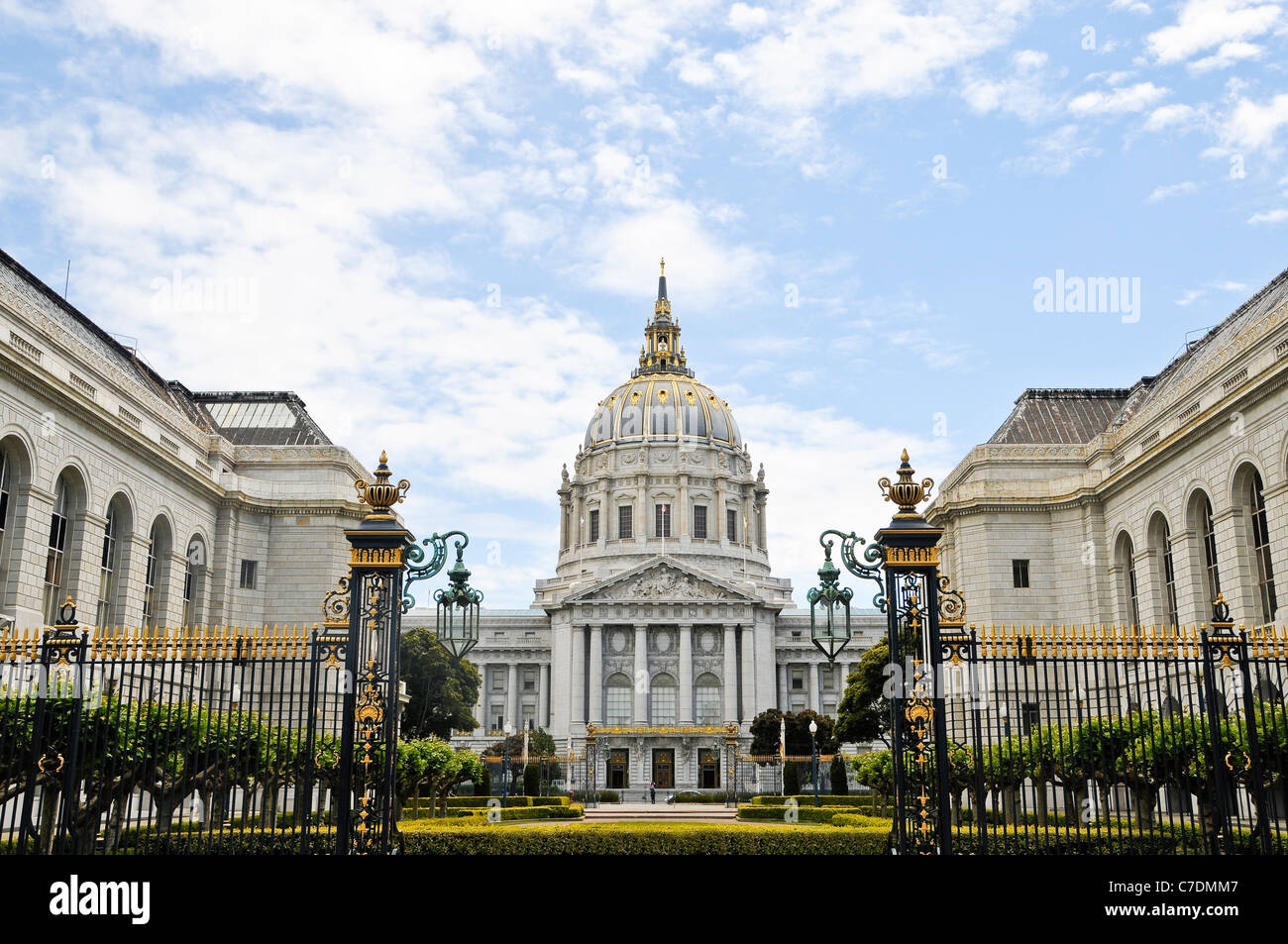 L'Hôtel de ville de San Francisco, le Civic Center Banque D'Images