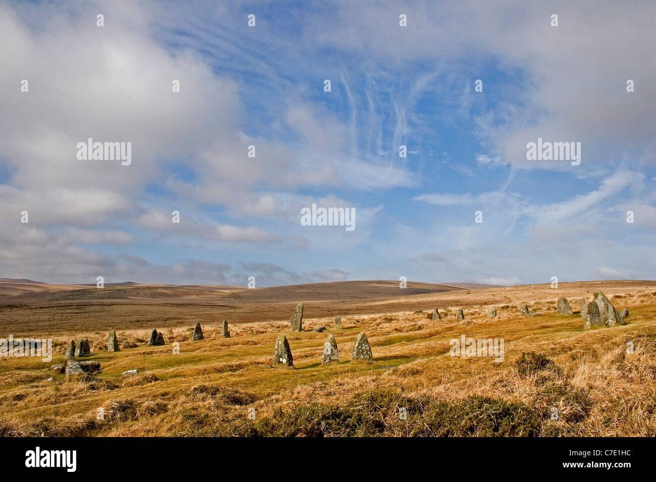 Scorhill stone circle Dartmoor National Park Banque D'Images
