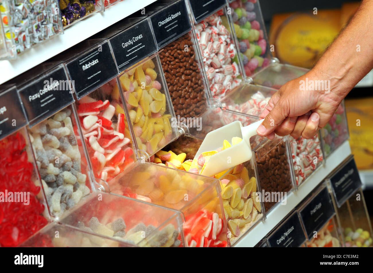 Choisir et mélanger les sucreries, pick n mix, bonbons, confiserie Banque D'Images
