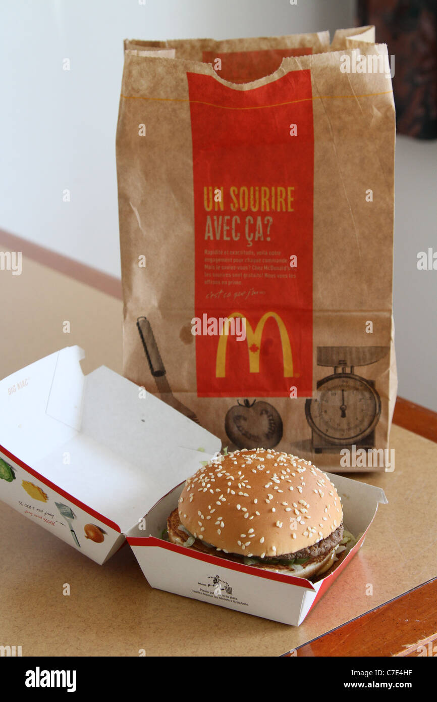 Mcdonalds bigmac 'big mac' emporter burger Banque D'Images