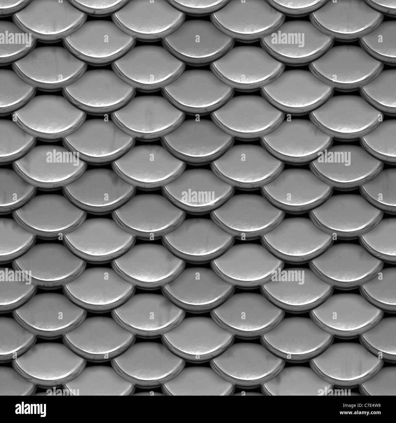 Une texture qui ressemble à l'armure d'argent brillant, ou même les échelles sur un poisson ou de reptile. Cette image 600x600 transparente comme motif. Banque D'Images