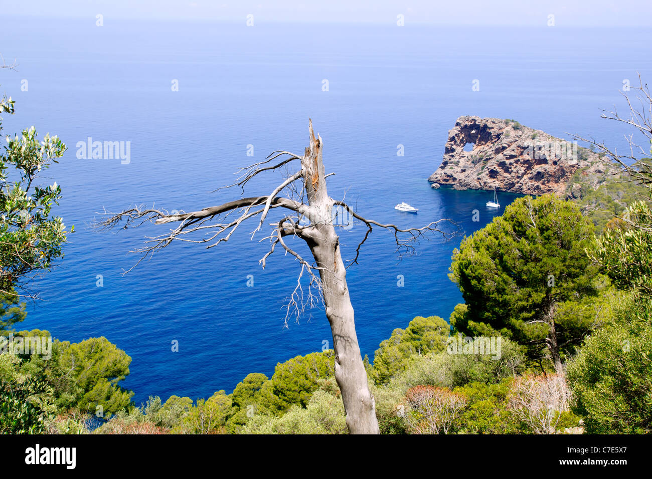 Deia Sa Foradada en vue de Majorque méditerranée pouvez Marroig Banque D'Images