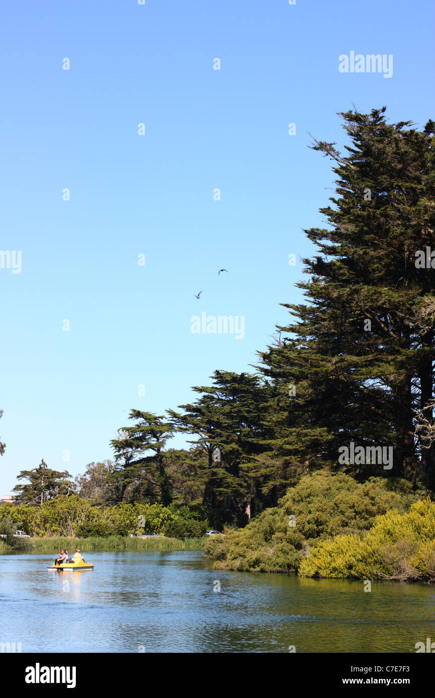 Stow Lake, Golden Gate Park, San Francisco, Californie, États-Unis. Banque D'Images