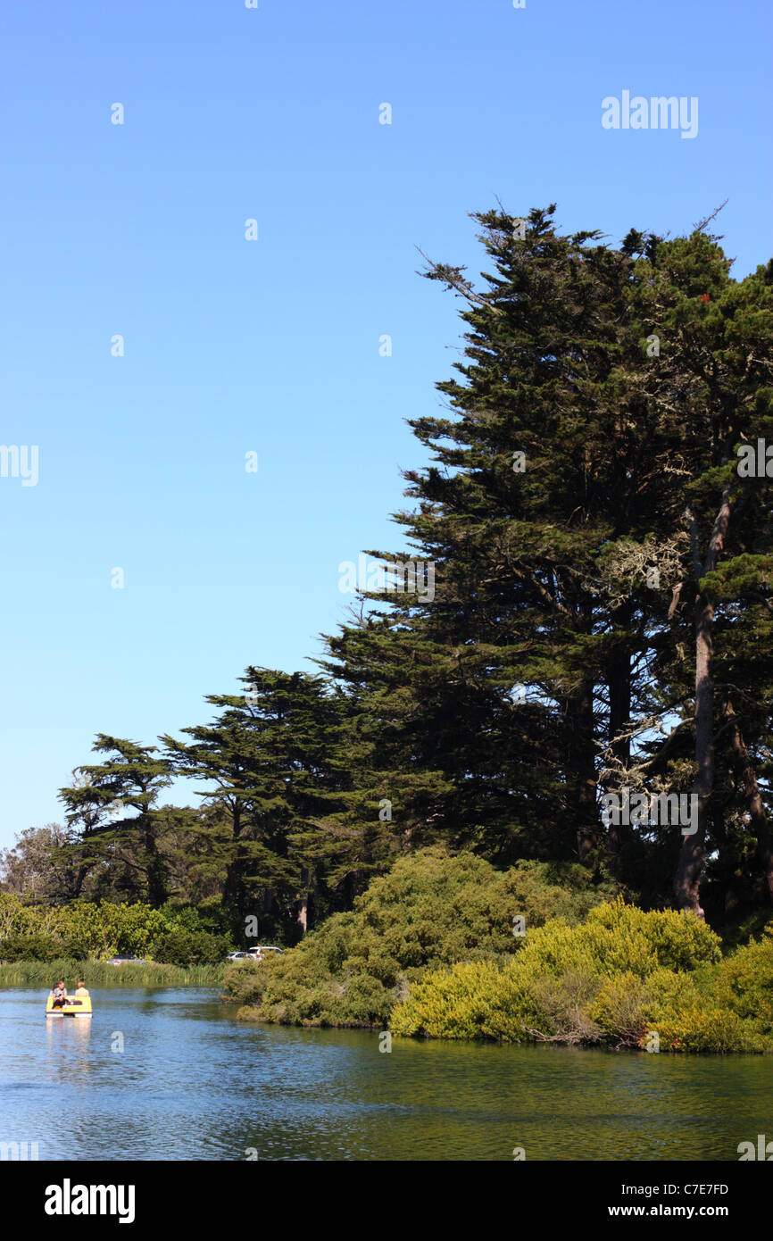 Stow Lake, Golden Gate Park, San Francisco, Californie, États-Unis. Banque D'Images