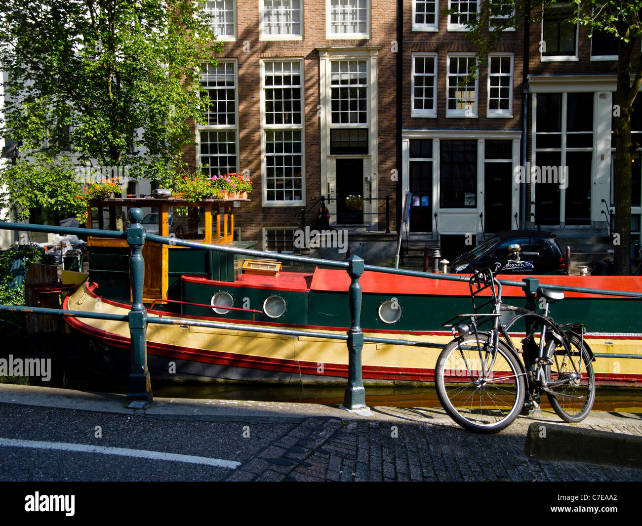 Raamgracht dans le vieux centre d'Amsterdam. Banque D'Images