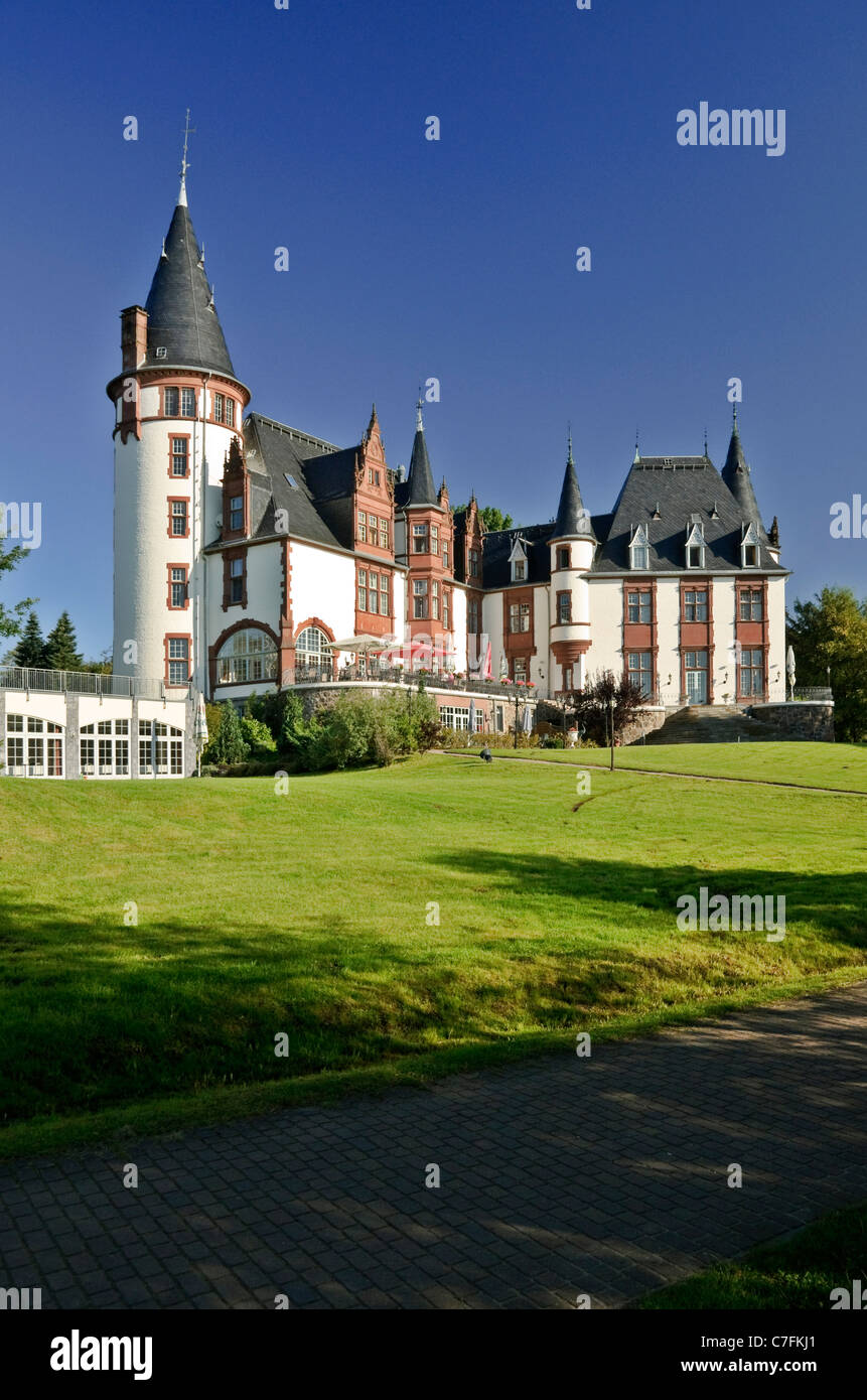 Près de Hotel Schloss Klink Waren Müritz sur lac, Mecklembourg-Poméranie-Occidentale, Allemagne, Europe. Banque D'Images