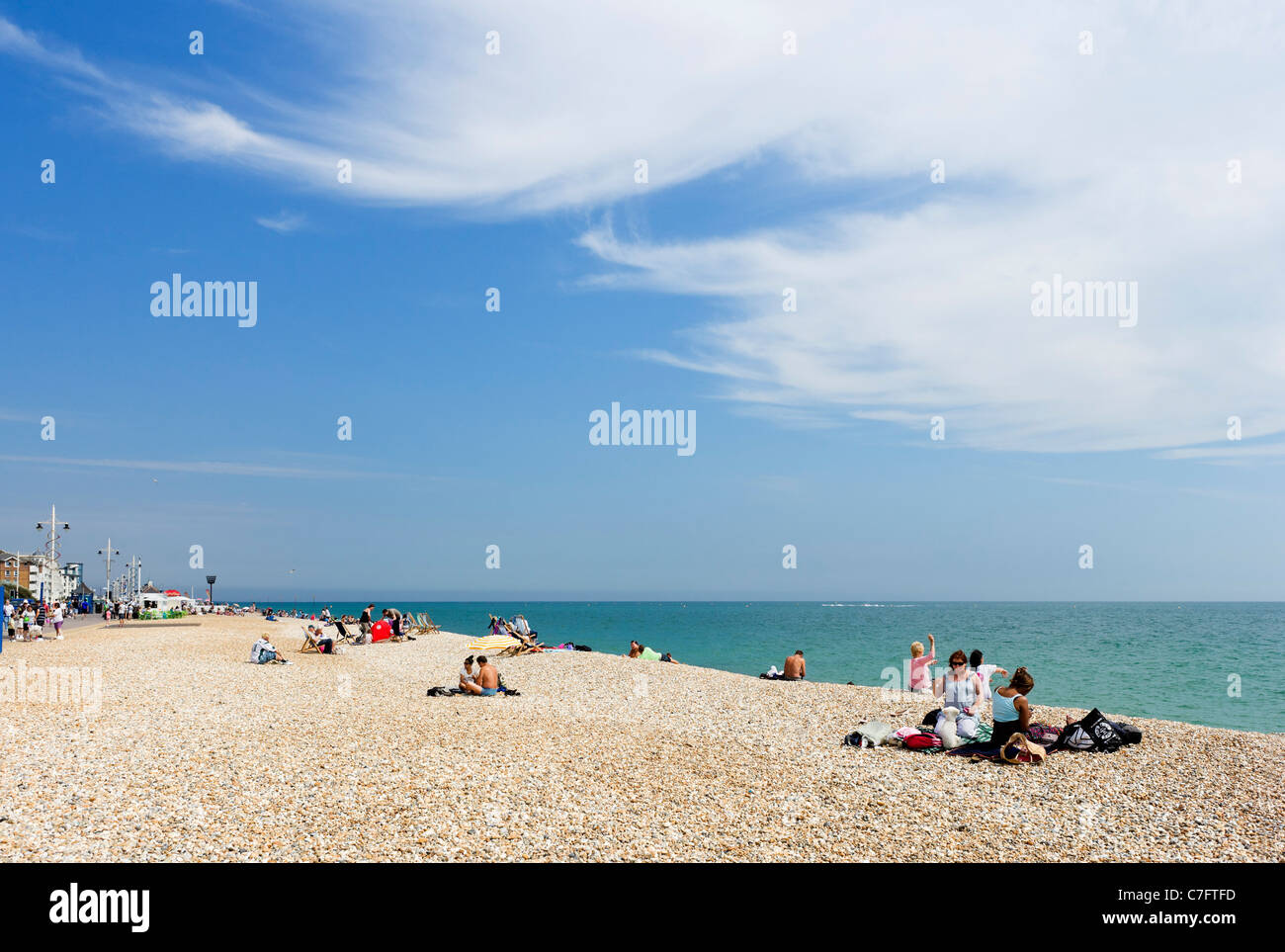 La plage et le front de mer à Littlehampton, West Sussex, England, UK Banque D'Images