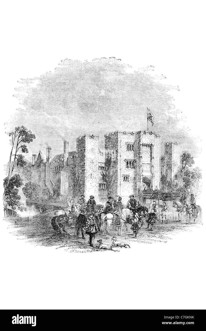 Le château de Hever Edenbridge Kent England pays chambre Anne Boleyn reine consort Henry VIII d'Angleterre une attraction touristique la chasse h Banque D'Images