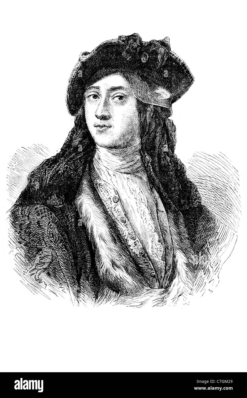 Horatio Walpole 4e comte anglais Orford l'historienne de l'homme de lettres librairie le politicien whig Strawberry Hill T style Gothique Banque D'Images