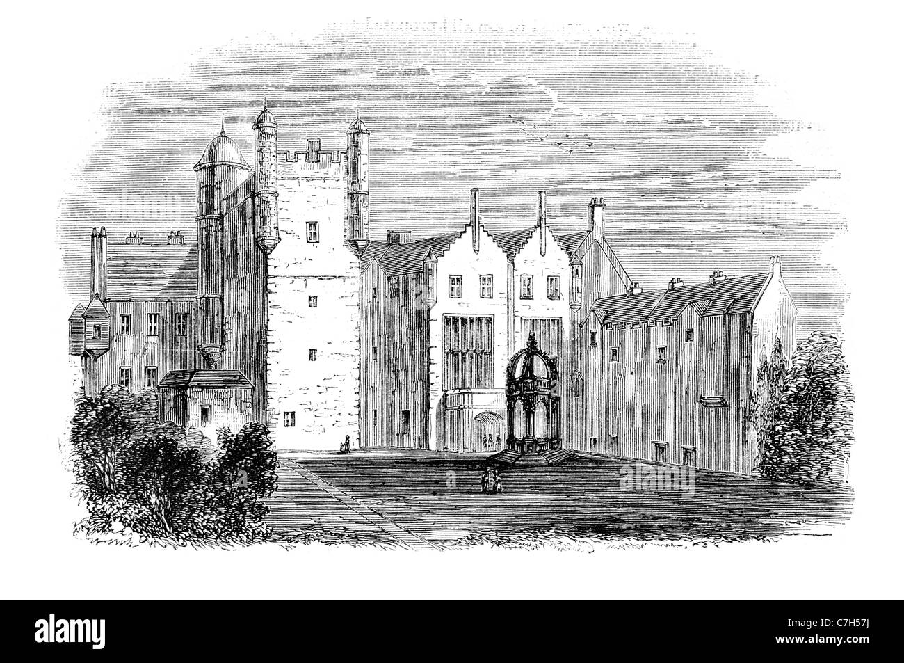 Pinkie house historic Tower House East Lothian en Écosse Musselburgh abbés de Dunfermline bataille architecture palace Banque D'Images