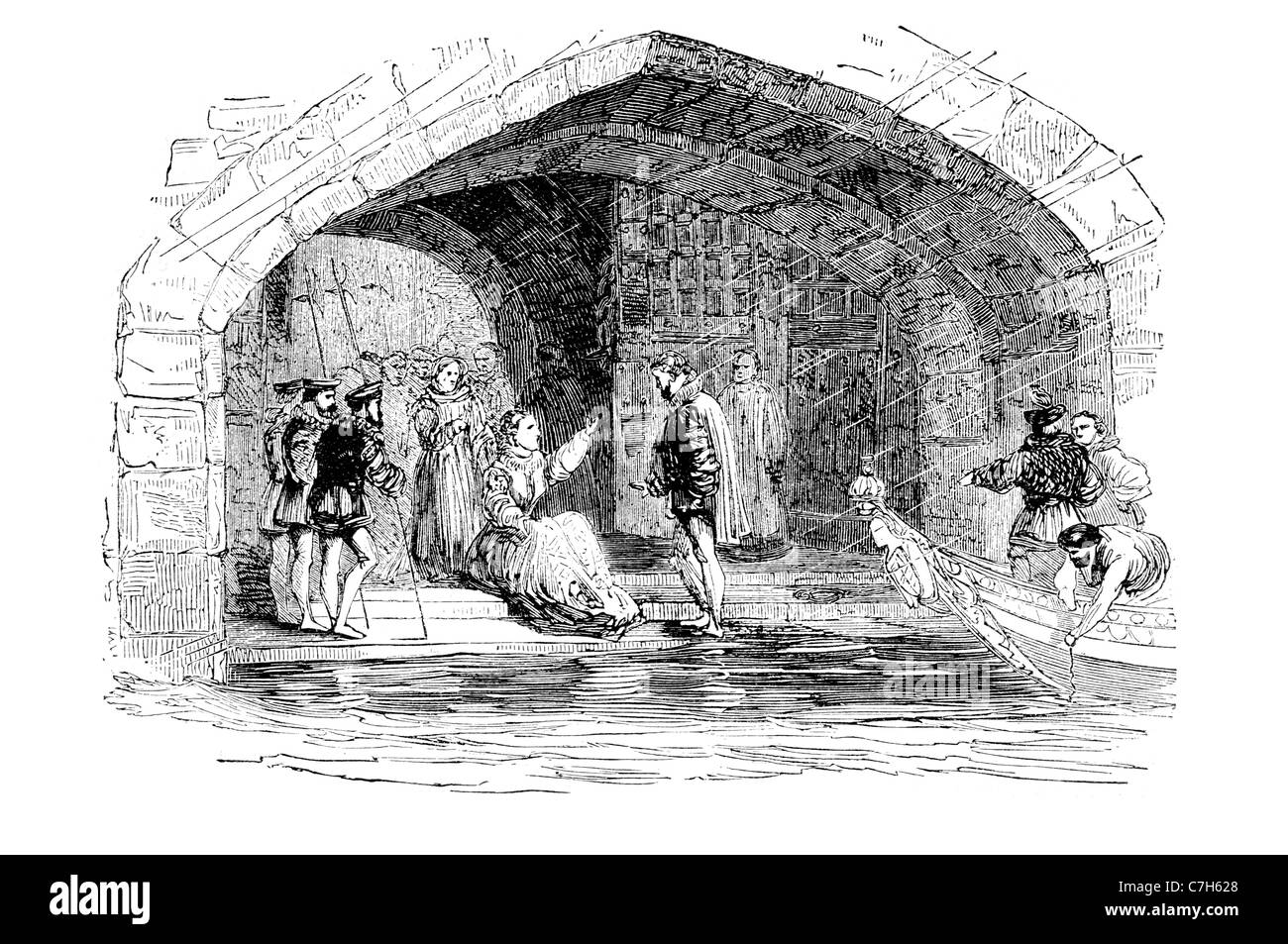 La porte des traîtres traître prisonnier de la princesse Elizabeth Tudor Tower Londres traîtres' Gate d'entrée de l'eau St Thomas's Tower royal fam Banque D'Images