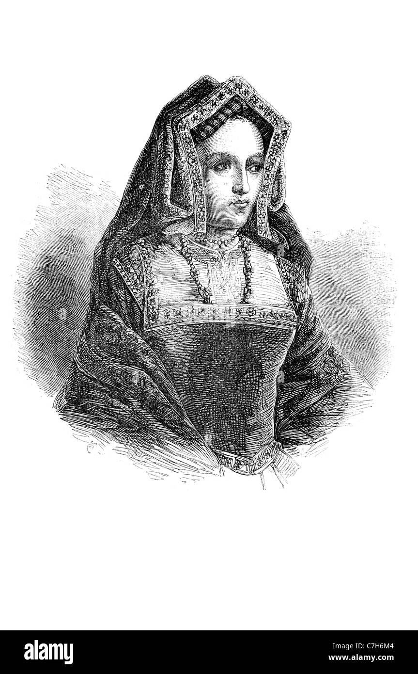 Catherine de Katherine Katharine Reine Angleterre première épouse le roi Henry VIII L'Ambassadeur tribunal espagnol terrestre regent Banque D'Images