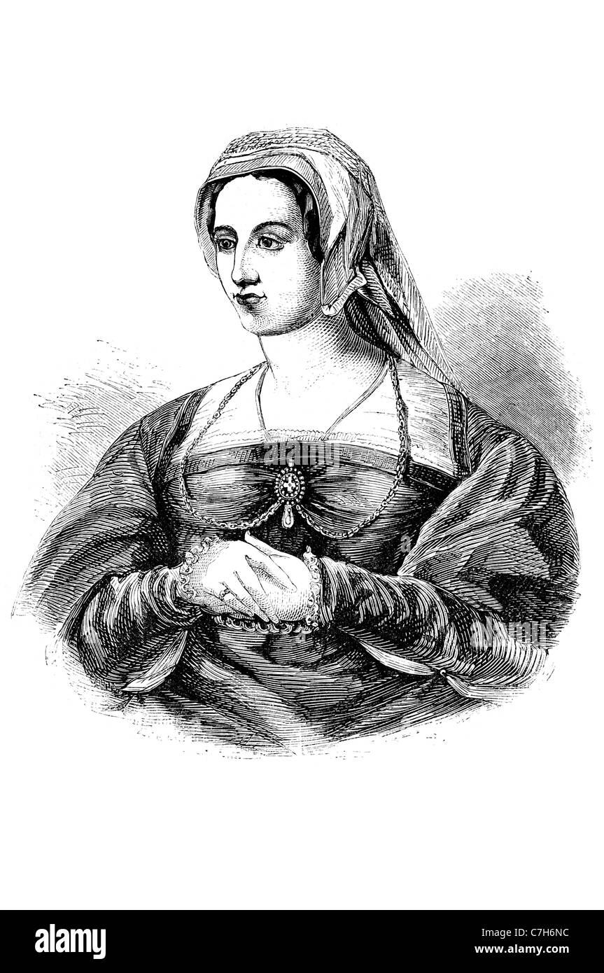 Catherine Parr Katherine Kateryn Katheryne Kathrine Reine consort Angleterre Irlande Le Roi Henry VIII quatrième commoner quatre maris Banque D'Images