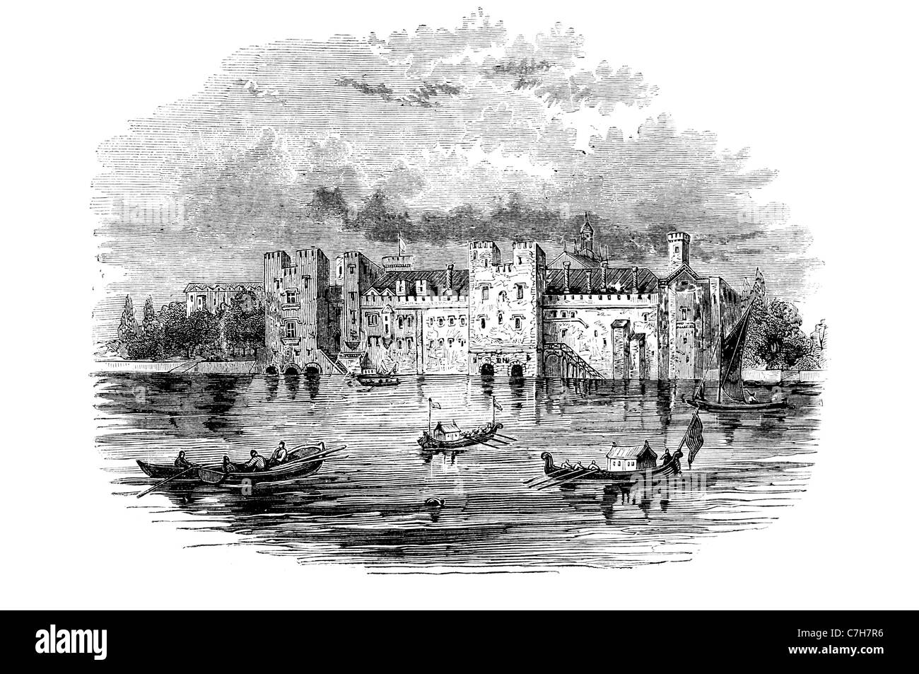 Savoy Palace plus grandiose résidence noble Révolte des paysans Londres médiéval Strand Moyen Âge l'architecture des palais de la noblesse Banque D'Images