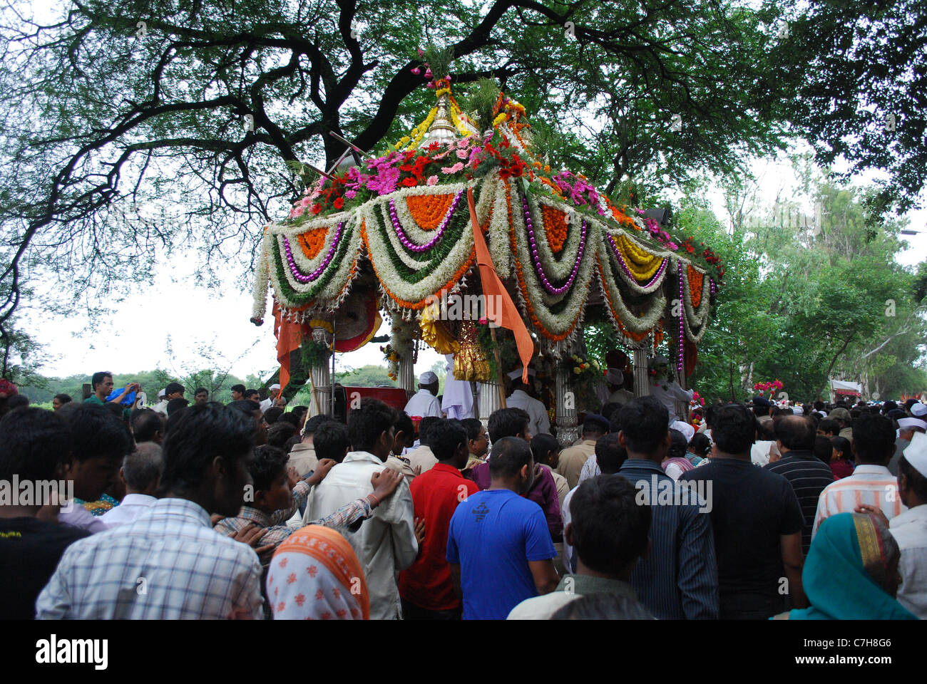 Saint dnyshwar festival palkhi Banque D'Images