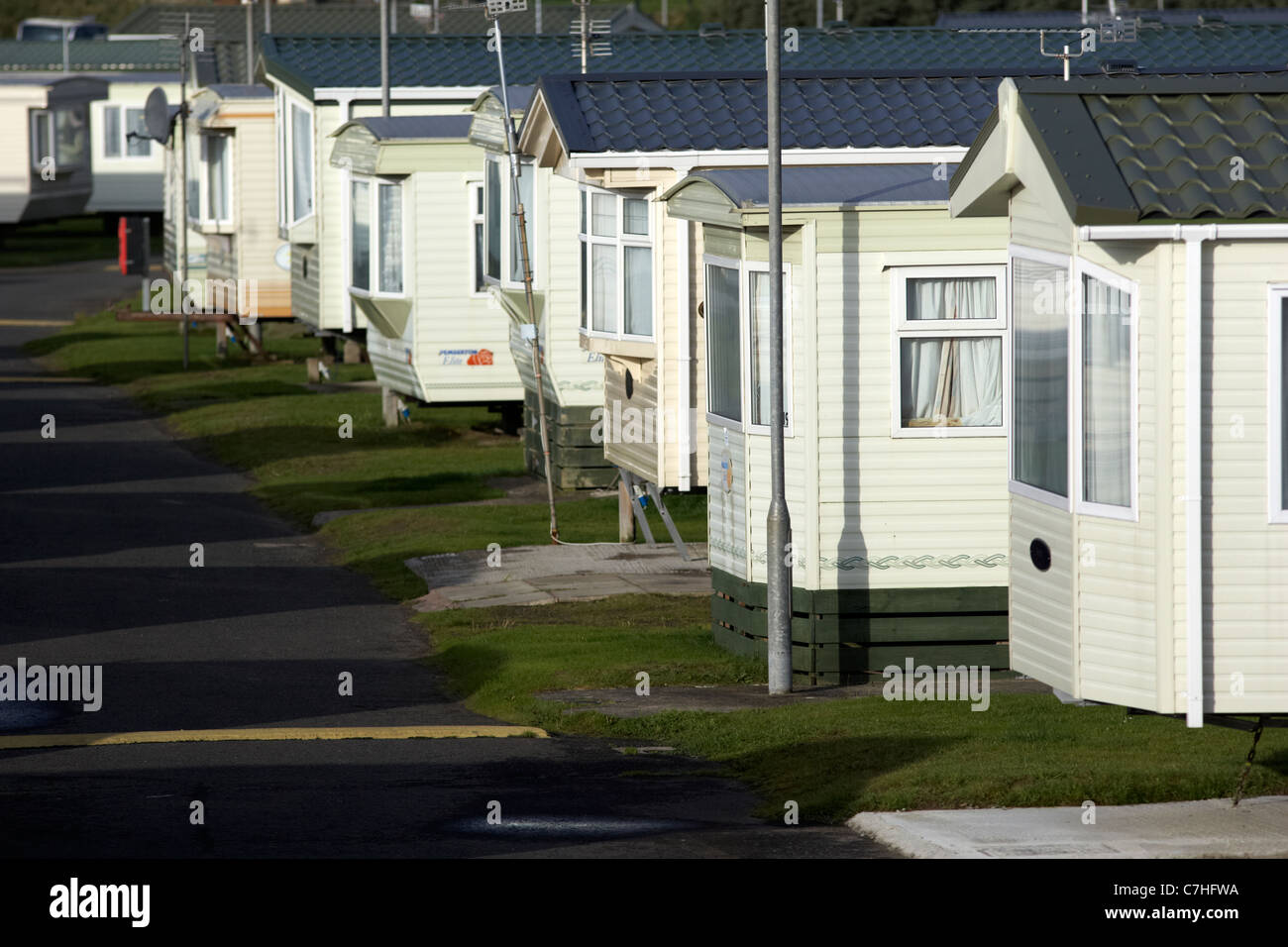 Static Caravan Park dans le comté de Londonderry derry castlerock irlande du nord uk Banque D'Images