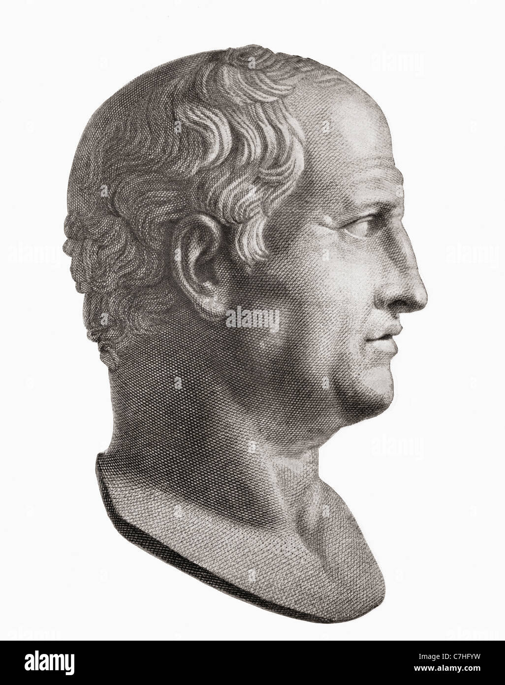 Marcus Tullius Cicero, BC 106 - 43 BC. Philosophe, homme d'État romain, avocat, théoricien politique, et Romain constitutionnaliste. Banque D'Images