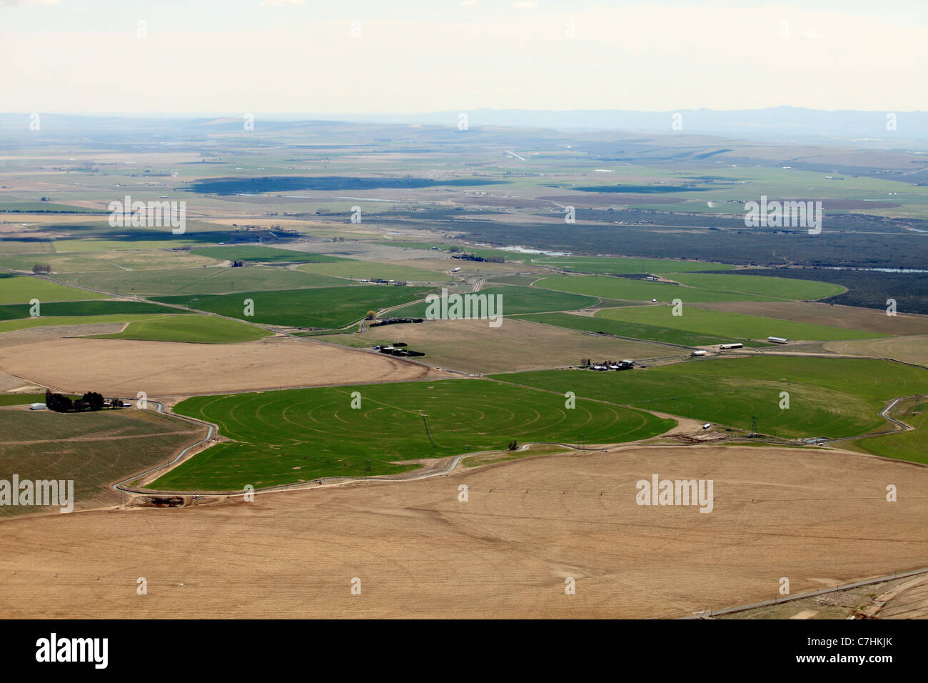 Vue aérienne des terres agricoles Banque D'Images