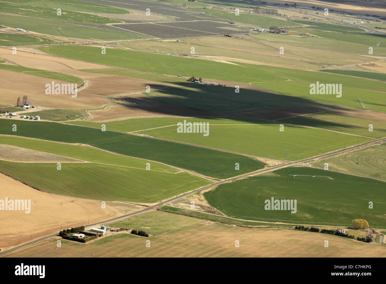 Vue aérienne des terres agricoles Banque D'Images