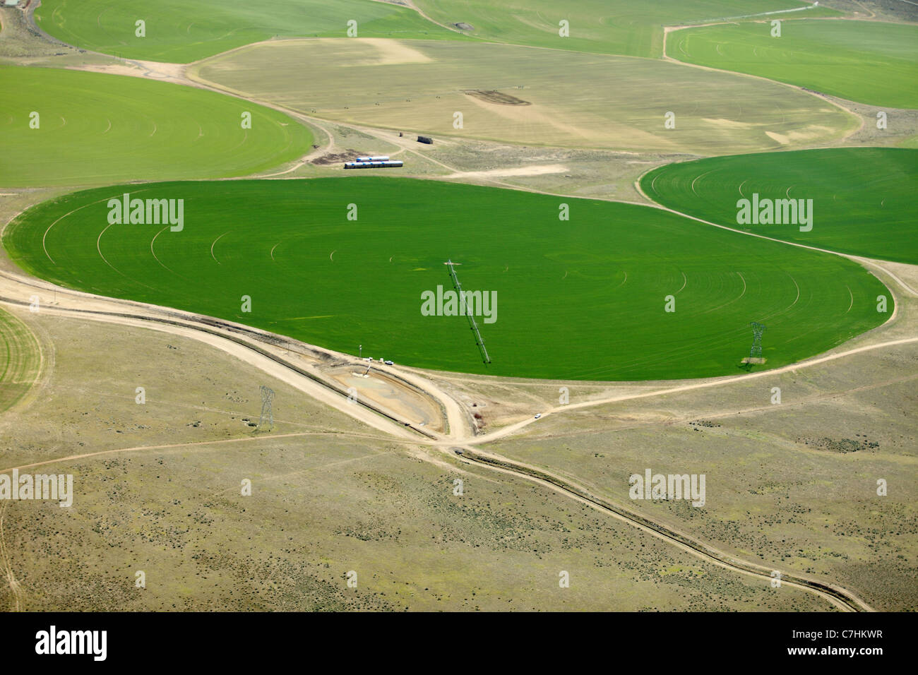 Vue aérienne des terres agricoles Banque D'Images