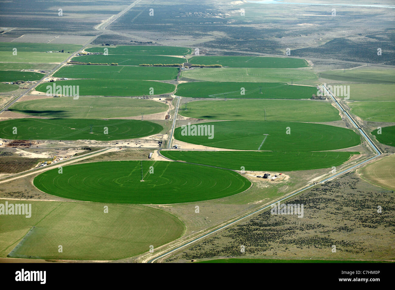 Vue aérienne des terres agricoles Banque D'Images