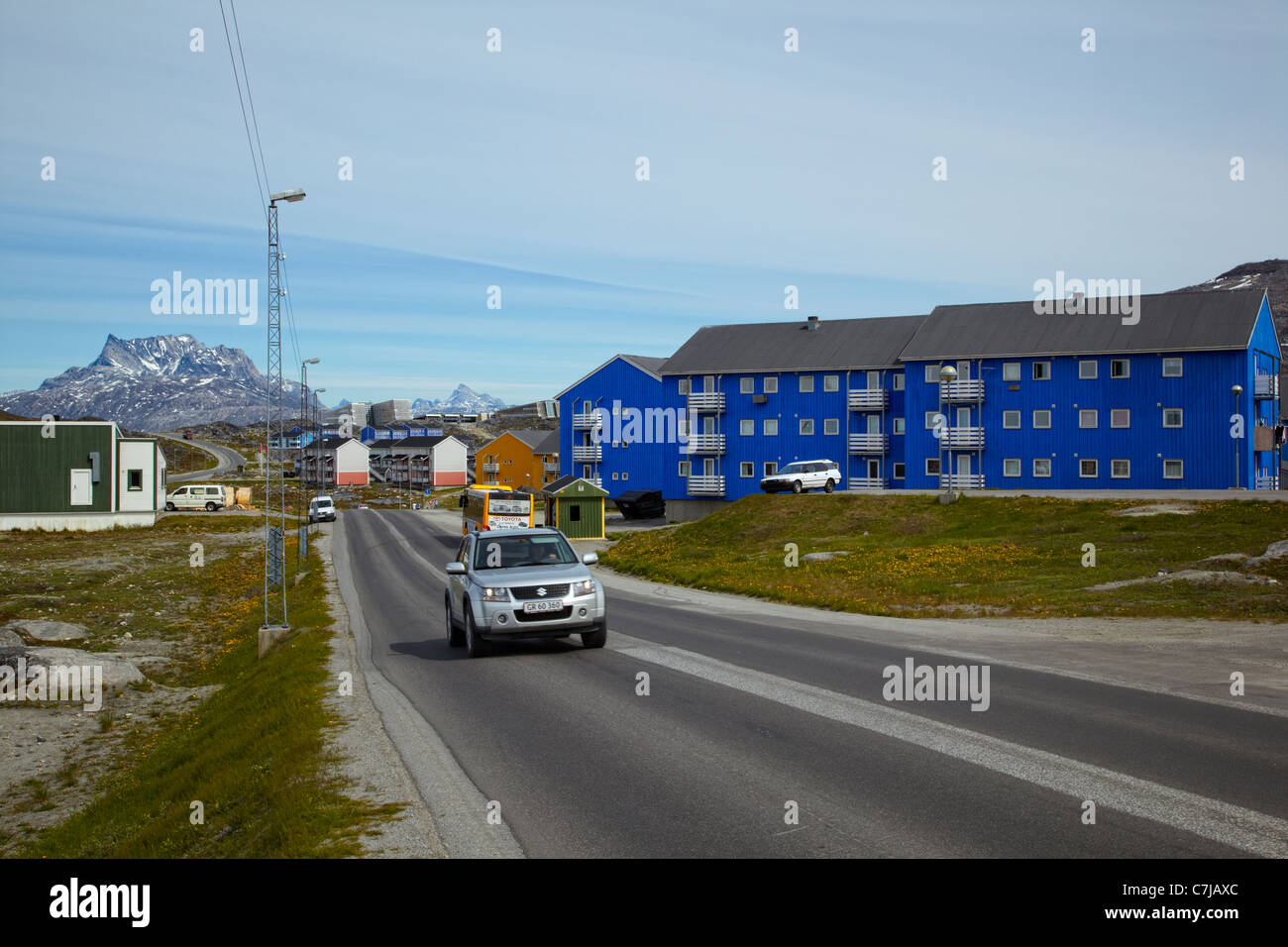 Siaqqinneq Street, Nuuk, Groenland Banque D'Images