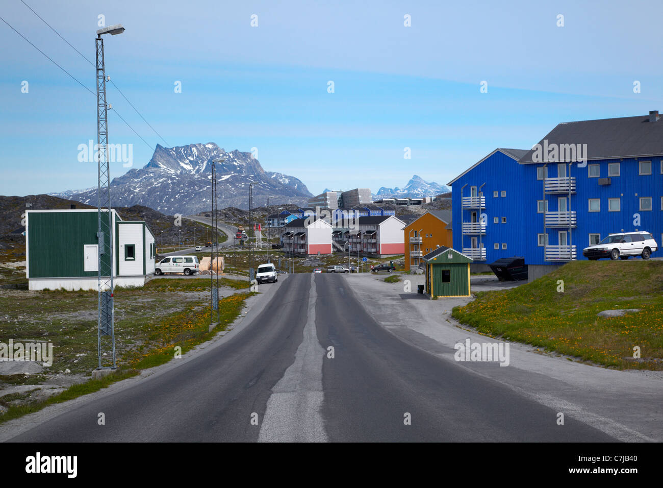 Siaqqinneq Street, Nuuk, Groenland Banque D'Images