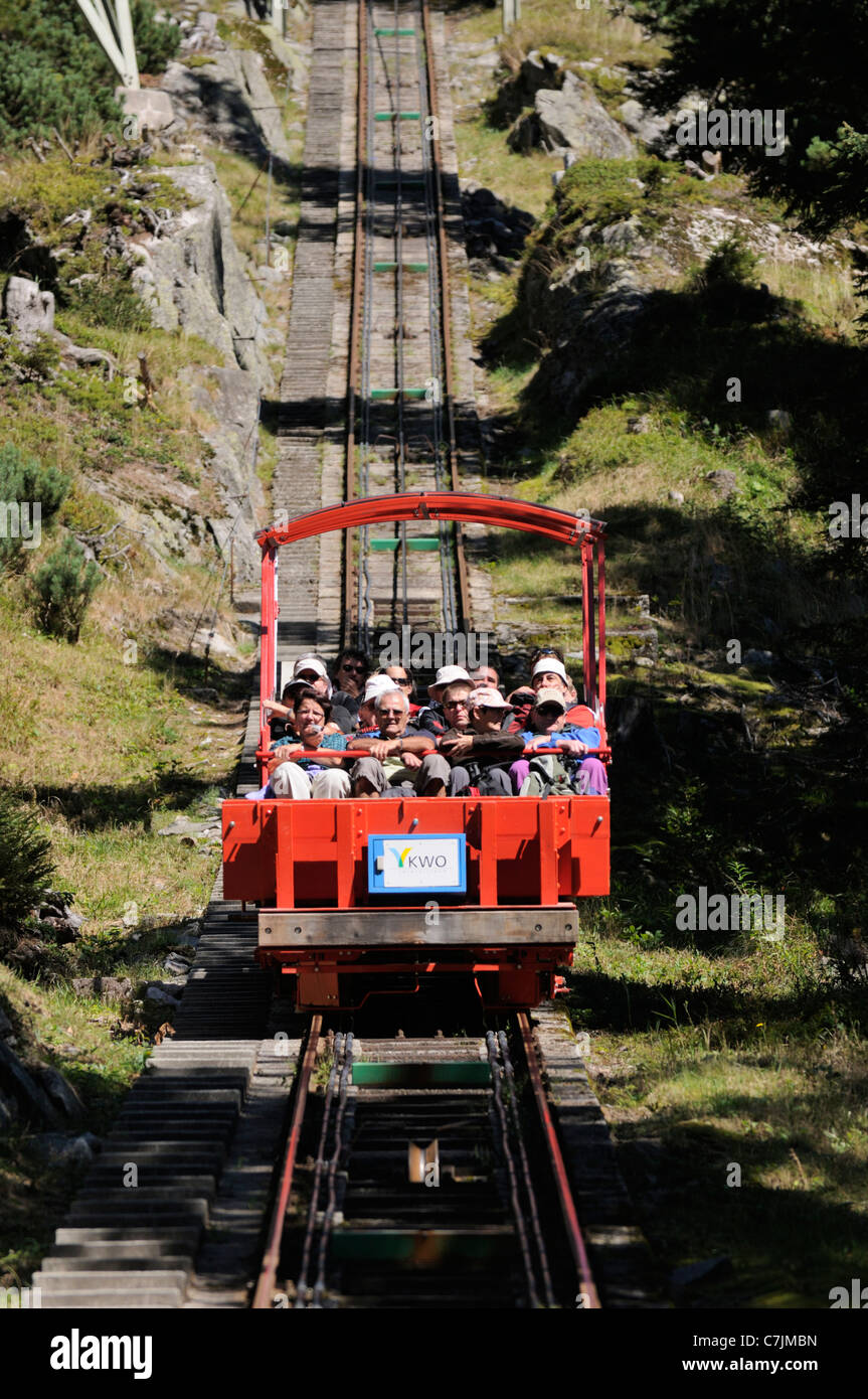 La Suisse, l'Europe de l'Ouest, région du Grimsel, nr. Guttannen, funiculaire Gelmerbahn. Banque D'Images