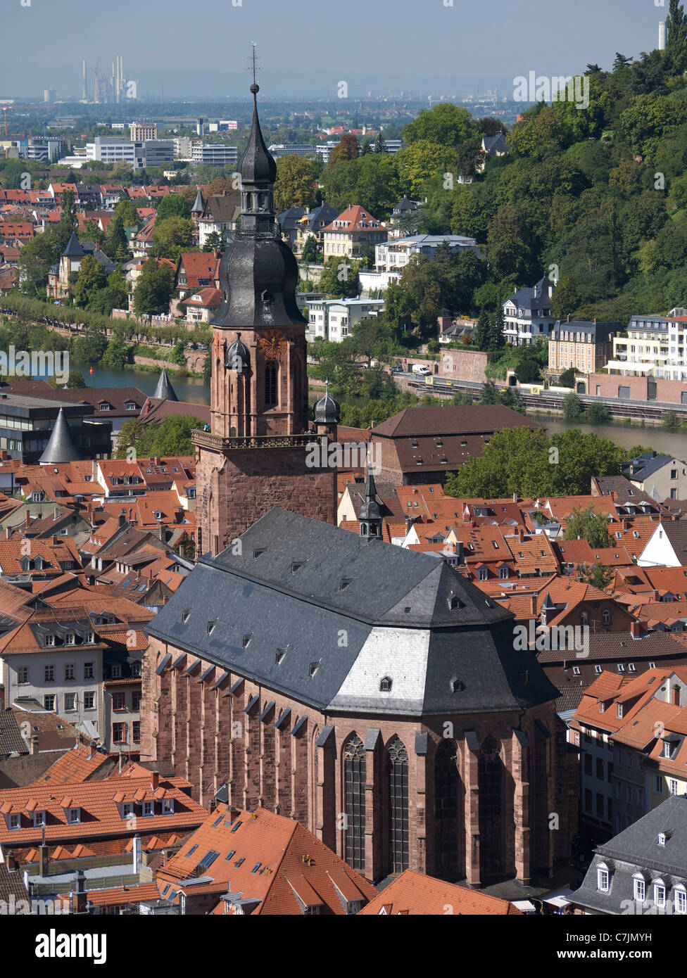 Église de l'Esprit Saint ou Heiliggeistkirche gothique dans la ville de Heidelberg dans Dusseldorf ALLEMAGNE Banque D'Images