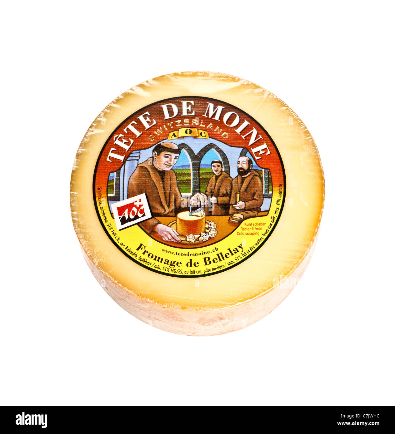 Tête-de-Moine, un semi-durs Swiss, raw, fromage au lait de vache. Charles Lupica Banque D'Images