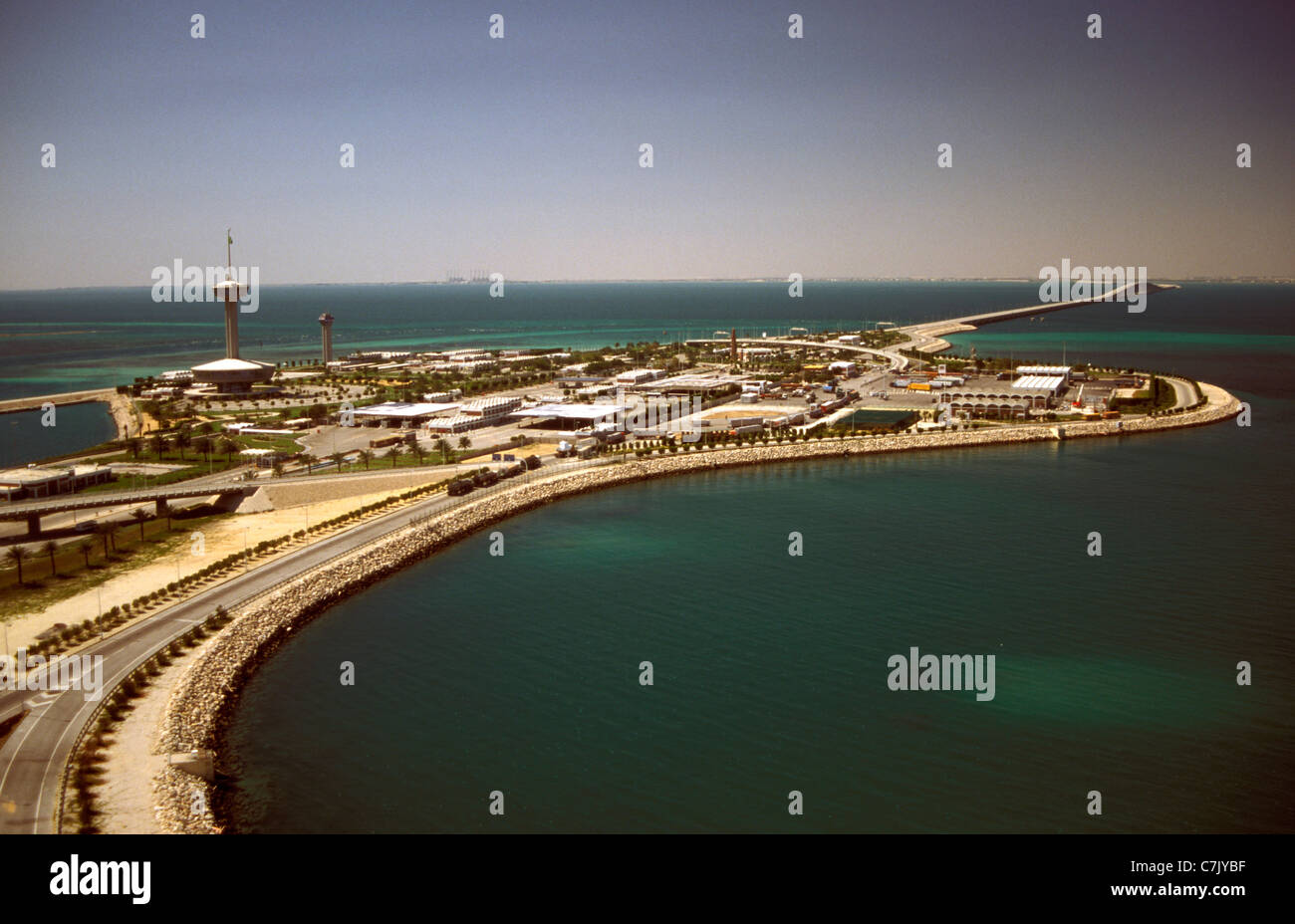 King Fahad Causeway reliant Bahreïn avec l'Arabie Saoudite Banque D'Images