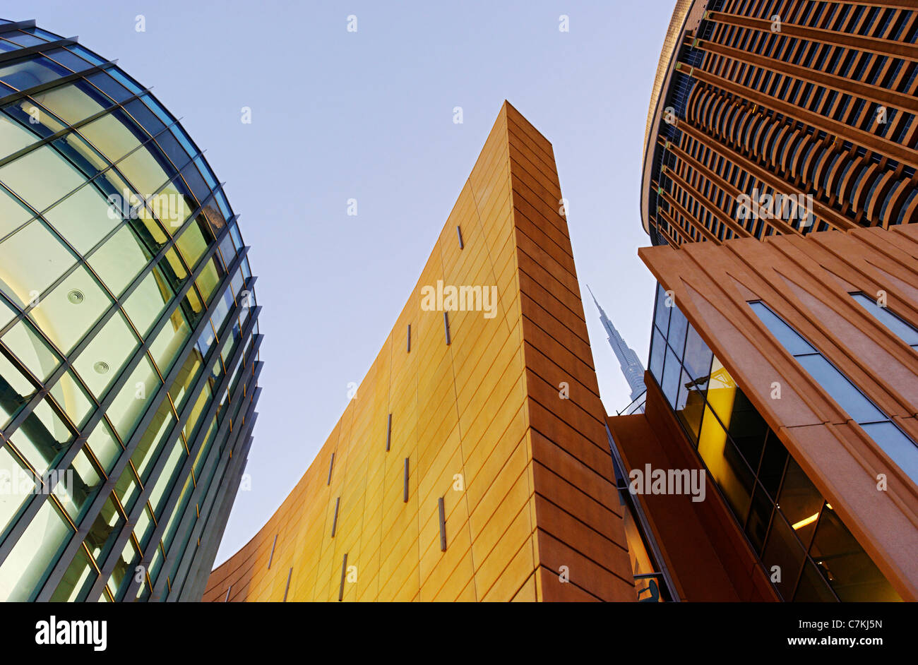 L'architecture, détails, façade, le Dubai Mall, plus grand centre commercial du monde, le centre ville de Burj Dubai, Dubaï, Émirats Arabes Unis Banque D'Images