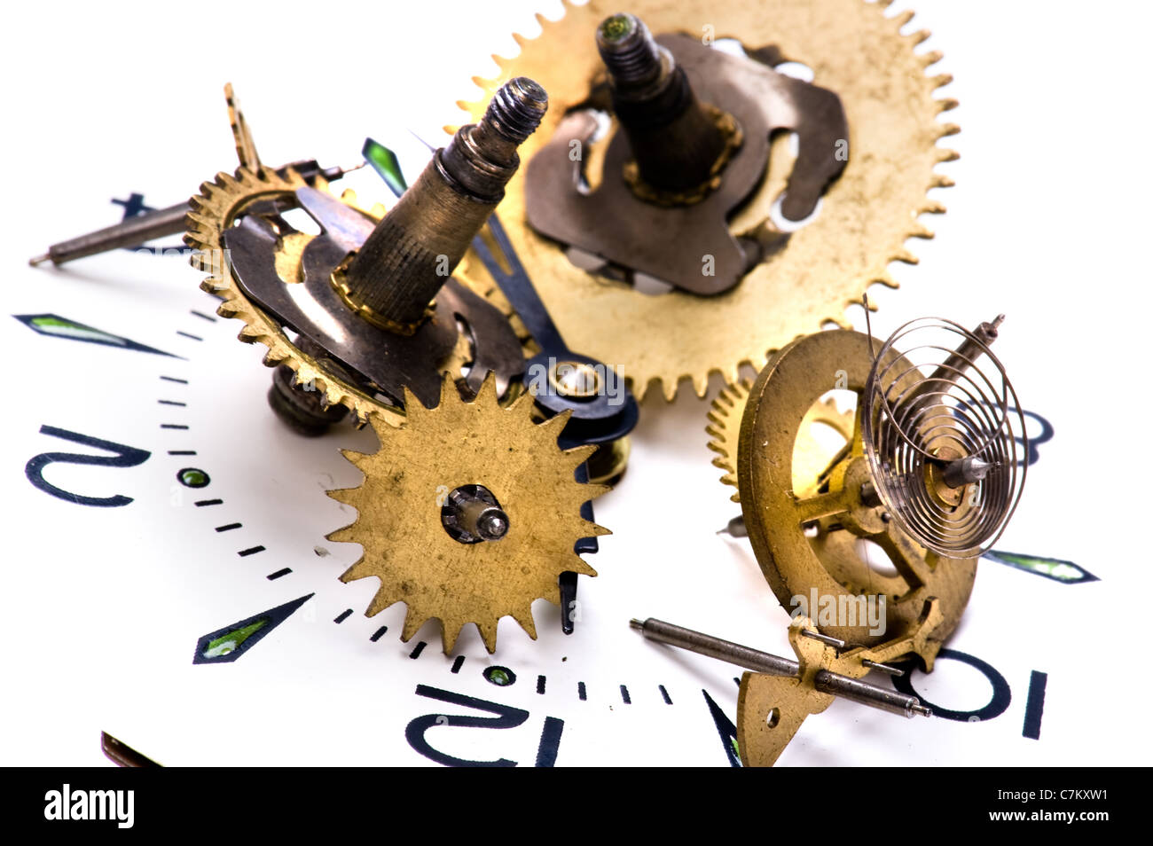 Sur l'outil objet blanc - clockwork close up Banque D'Images