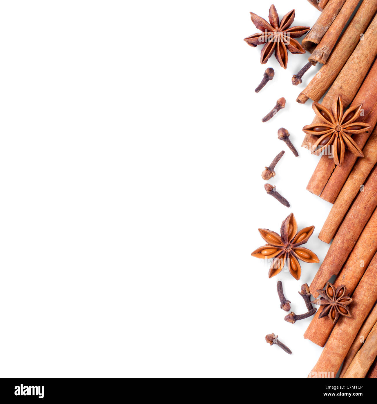 Côté gauche de l'arrière-plan d'épices Banque D'Images