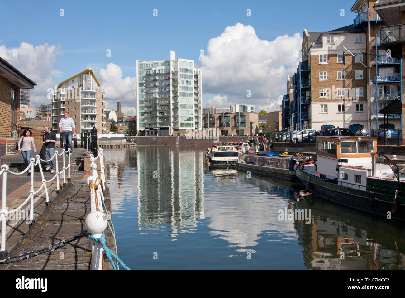 Limehouse & Regents Canal Quays, East London, England Banque D'Images