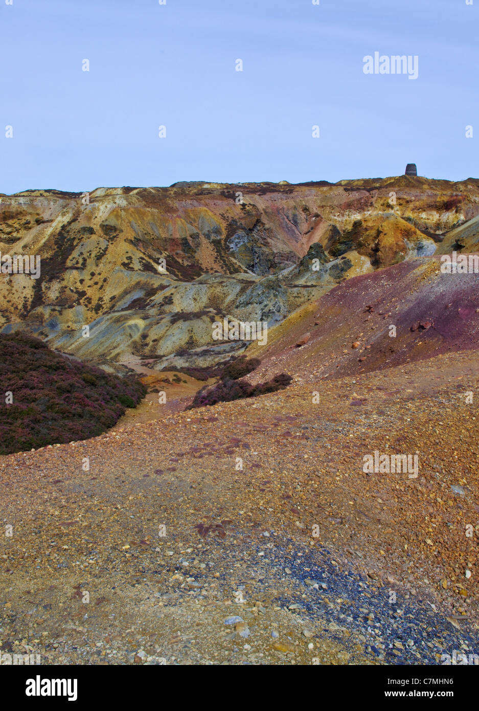 Grande exploitation à ciel ouvert, Parys Mountain, Holyhead, Anglesey, Pays de Galles, Royaume-Uni Banque D'Images