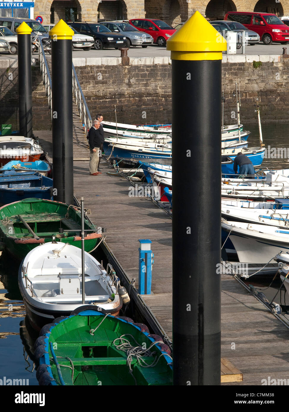 Port de pêche Getaria, Geataria, province de Guipuzcoa, Pays Basque, Pays Basque, Espagne Banque D'Images