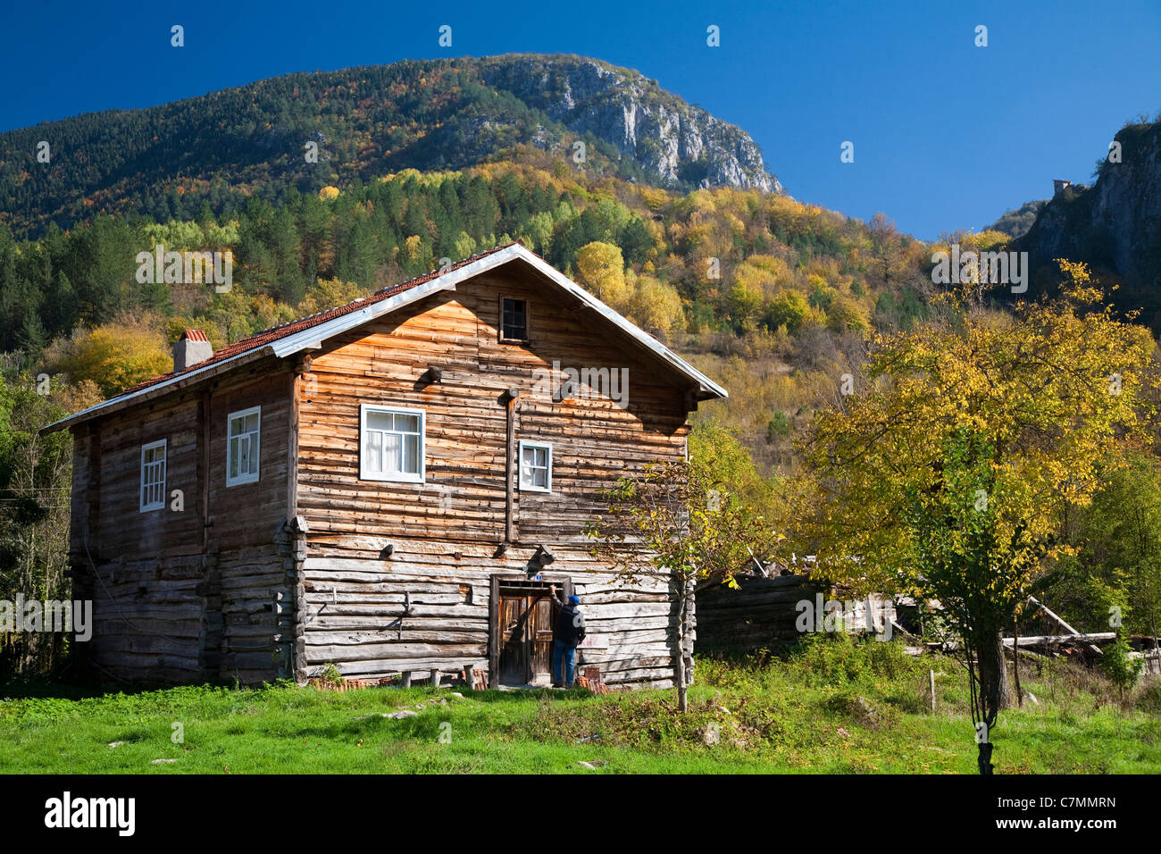 Maison en bois dans Azdavay Kastamonu Turquie Montagnes Kure Banque D'Images