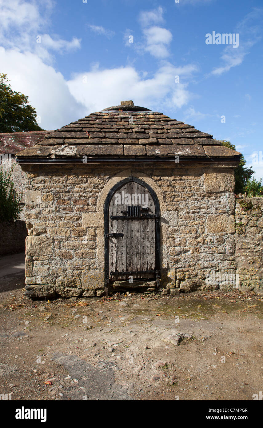 L'ancien village de verrouiller ou de prison à Somerset Mells Banque D'Images