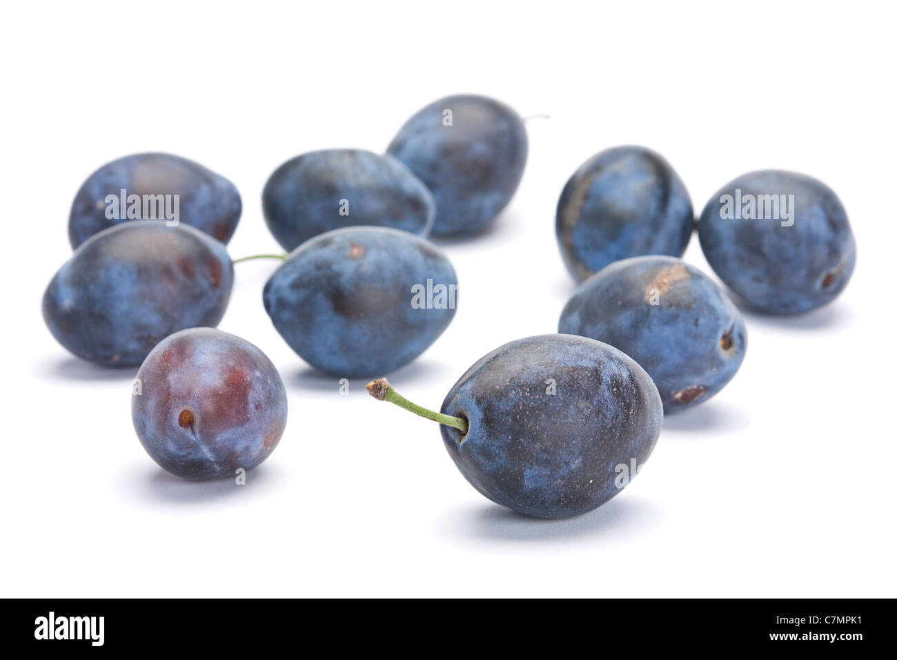 Blue fruit mûres libre isolated on white Banque D'Images
