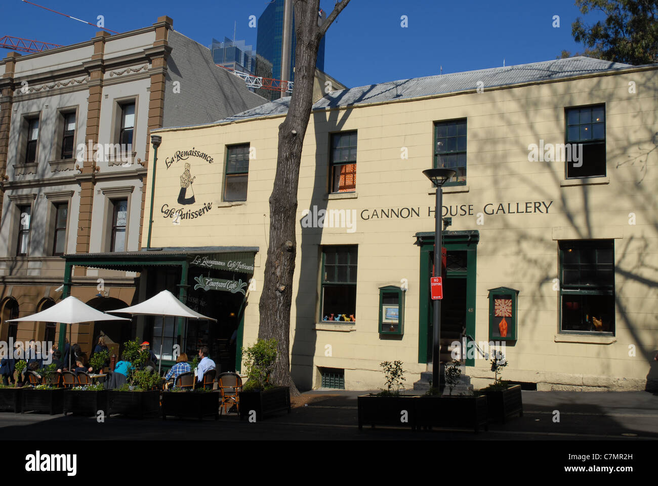 Café en plein air et Cannon House Gallery, Sydney, NSW Australie Banque D'Images