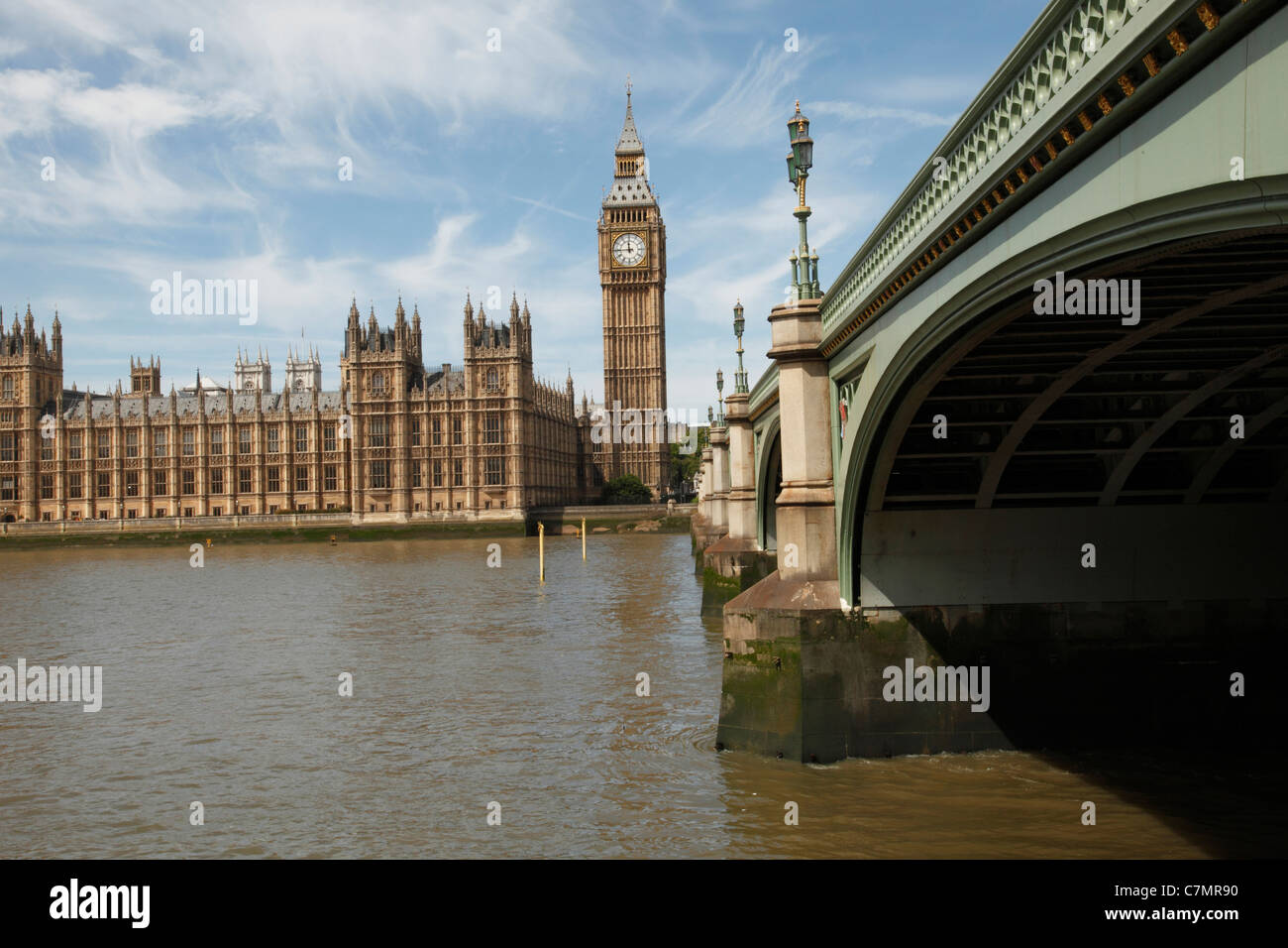 Big Ben et Westminster Bridge, Westminster, Londres, Angleterre, Royaume-Uni Banque D'Images
