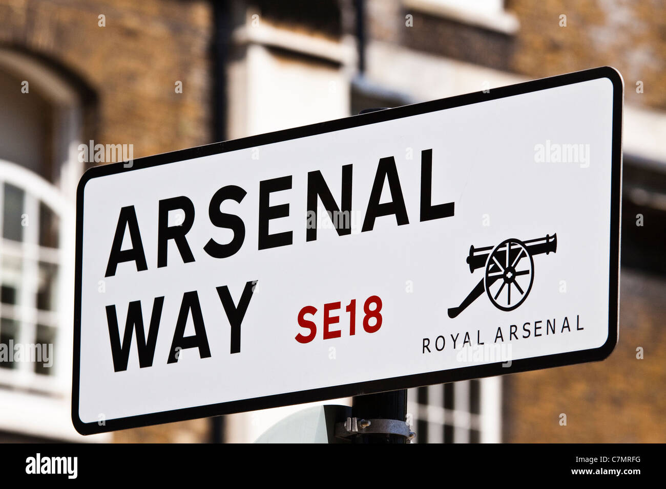 Arsenal way street sign Woolwich Arsenal Royal Banque D'Images