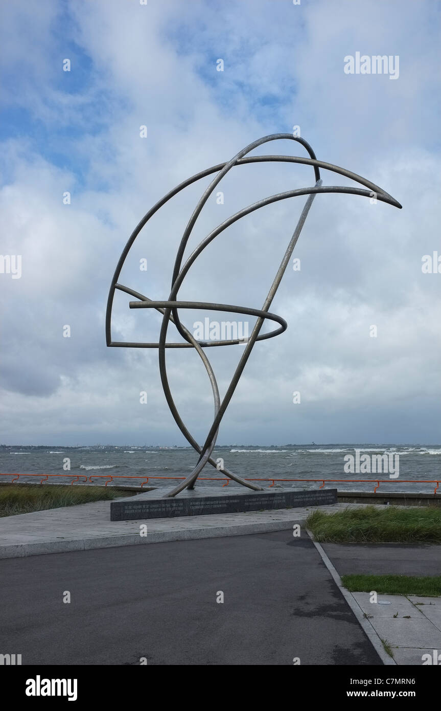 Monument à Charles Leroux aéronaute à Tallinn Estonie Banque D'Images