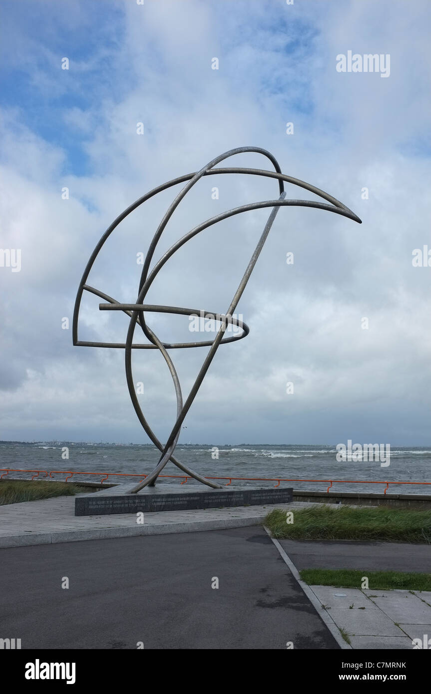 Monument à Charles Leroux aéronaute à Tallinn Estonie Banque D'Images