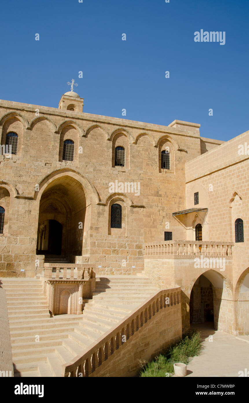 La Turquie, le sud de l'Anatolie, la Mésopotamie supérieure, Mardin. 5ème siècle A.D. monastère Deyrulzafaran orthodoxe syrienne Banque D'Images